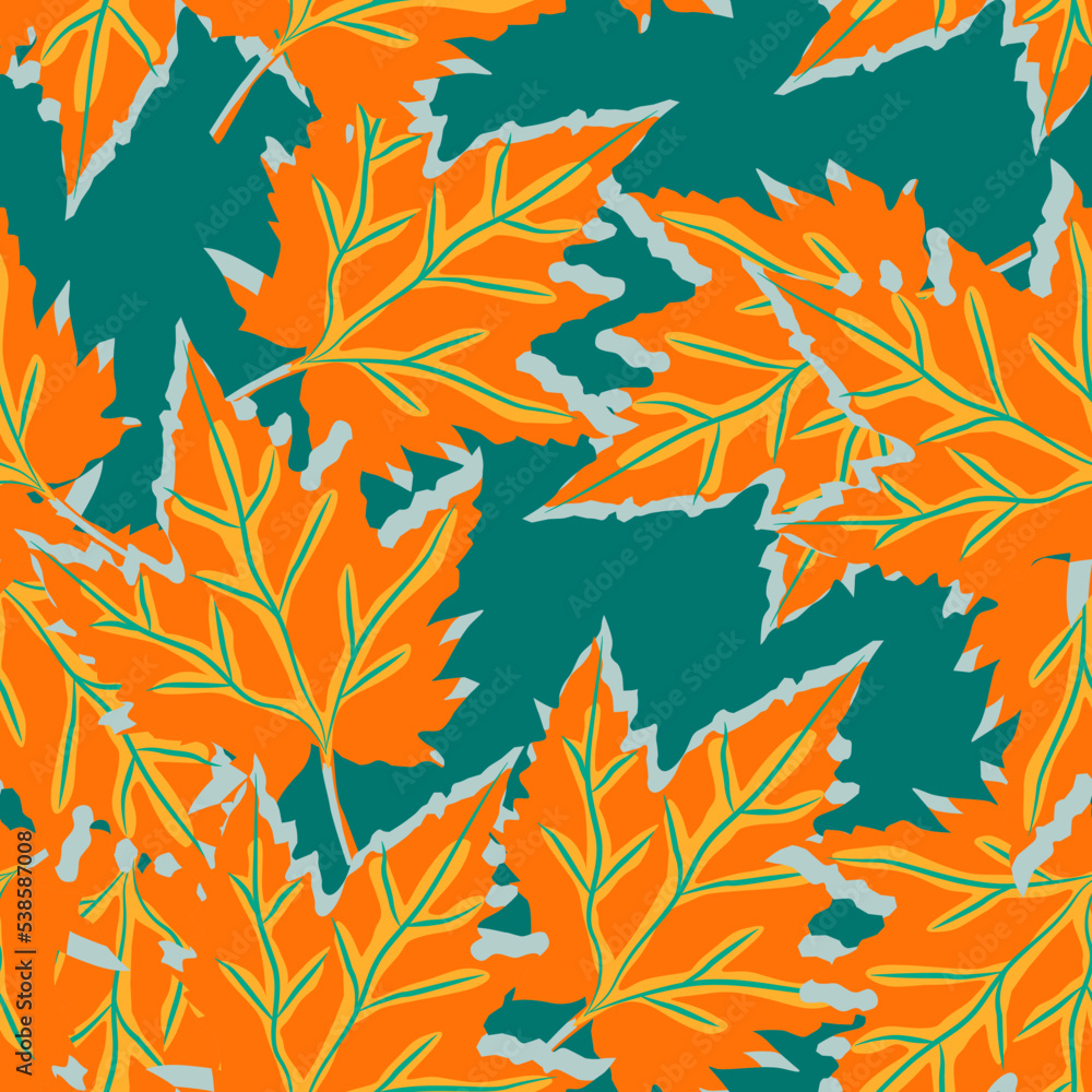 Abstract oak leaves seamless pattern. Maple foliage backdrop. Abstract oak leaves seamless pattern. Maple foliage backdrop.