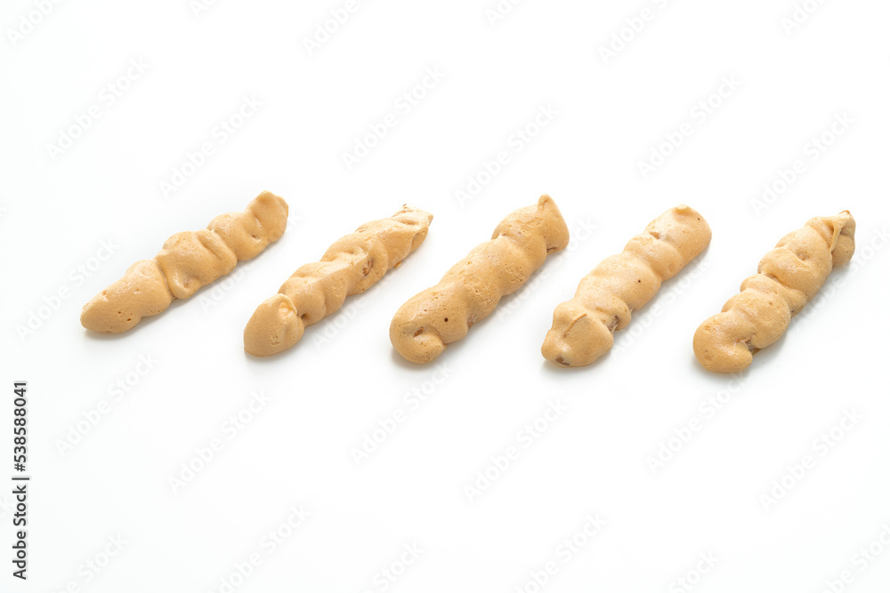 almonds meringue stick on white background almonds meringue stick on white background