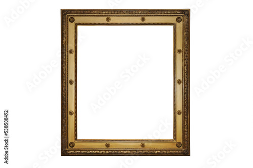 Gilded wooden frame, transparent background ...