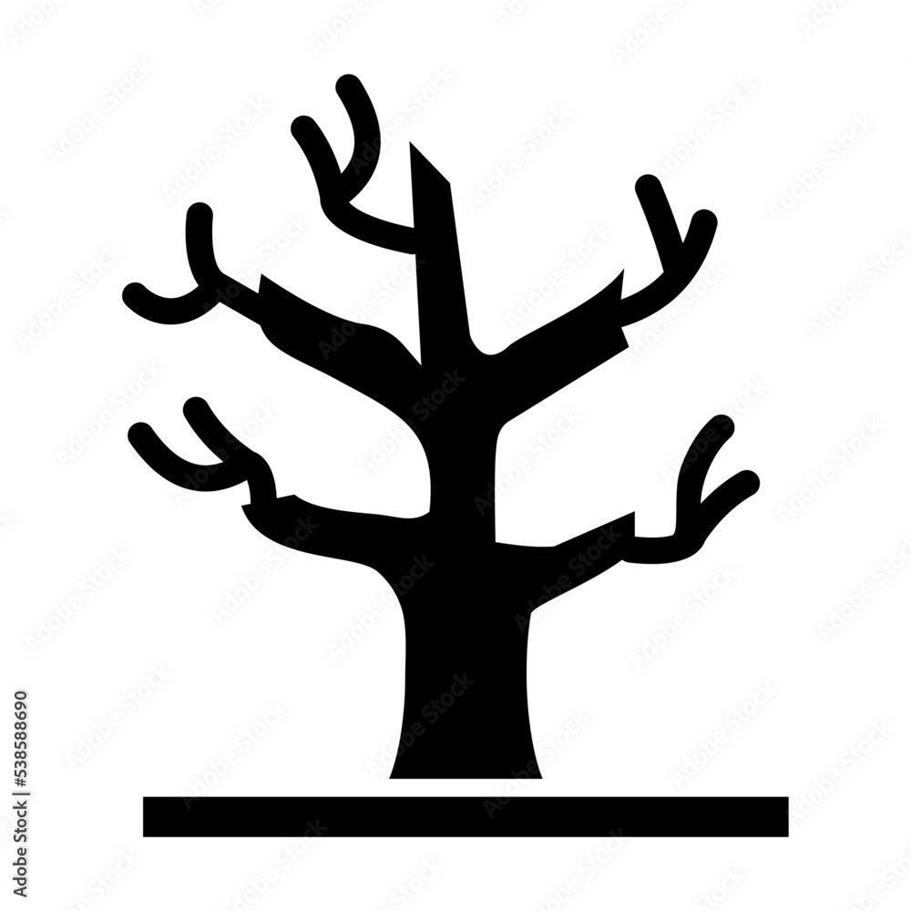 Dry Tree Glyph Icon Dry Tree Glyph Icon