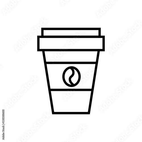 Line icon cup of coffee, take away coffee cup, outline icon coffee