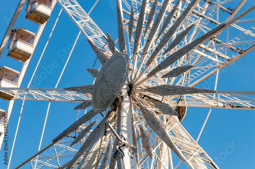 ferris wheel on a blue sky