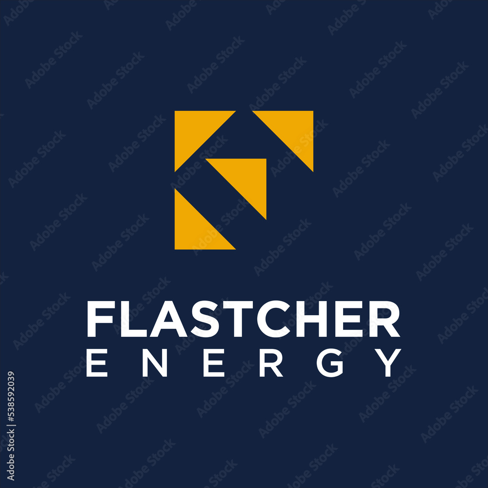 F letter logo, vector font with lightning flash power icon template ...