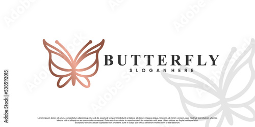 Minimalist icon butterfly or dragonfly logo design with unique concept Premium Vector