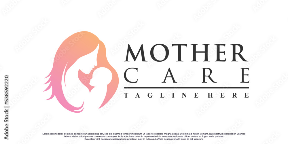 Obraz premium Icon mom and baby logo design with creative concept Premium Vector