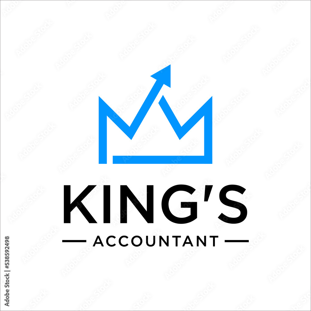 crown with arrow for accountant logo design template crown with arrow for accountant logo design template
