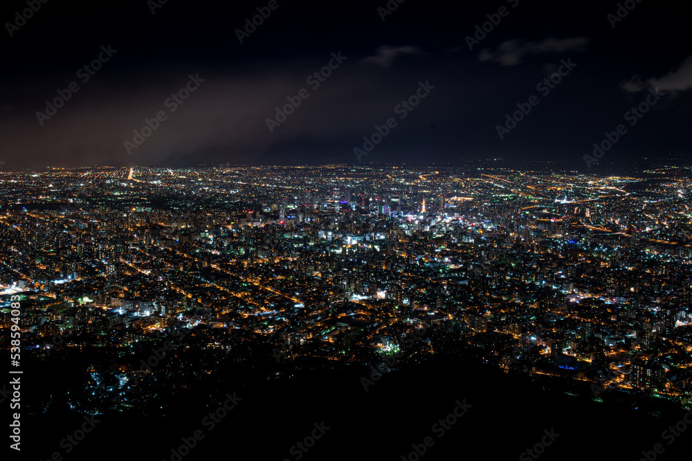 藻岩山から望む札幌市街地の夜景  北海道札幌市の観光イメージ