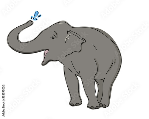 Happy elephant. PNG