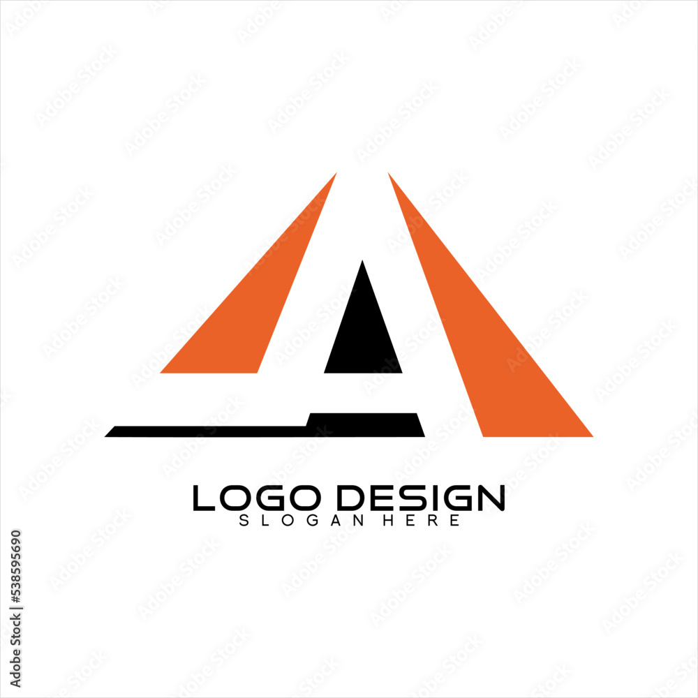 Pyramid vector logo design with letter A concept. Pyramid vector logo design with letter A concept.