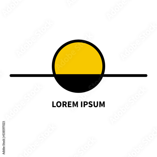 Minimal sun pictogram, summer logo