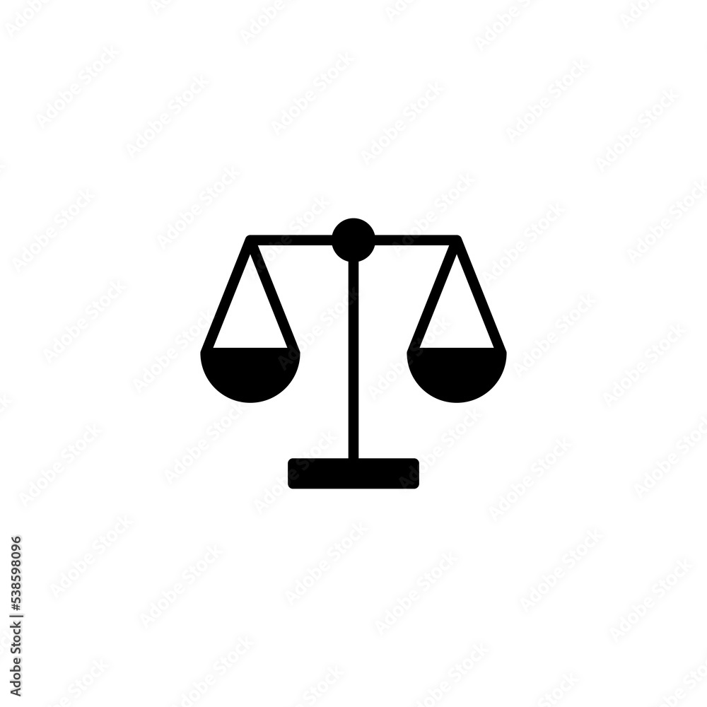 Scales icon vector illustration. Law scale icon. Justice sign and symbol Scales icon vector illustration. Law scale icon. Justice sign and symbol