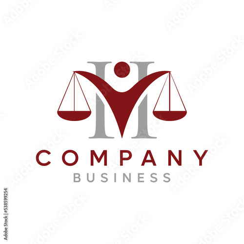  H Attorney and law logo.Modern design.Abstract style.Vector illustration 