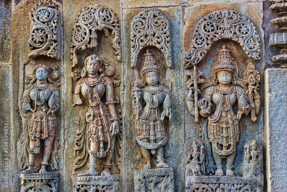 Rock sculptures of belur and halebid, Karnataka,  Hoysala