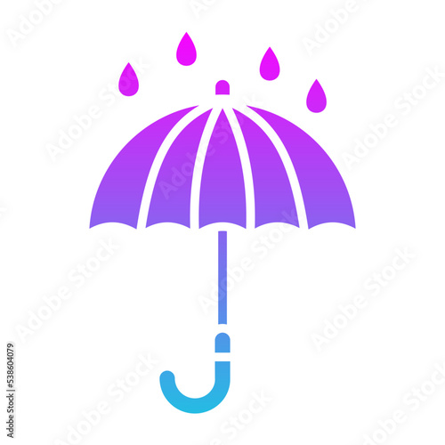 Umbrella Glyph Gradient Icon