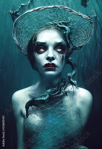portrait of a woman mermaid