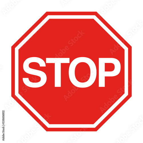 red stop sign isolated on transparent png