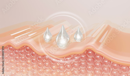 Obraz na plátně 3D Collagen Skin Serum and Vitamin illustration isolated on soft color background