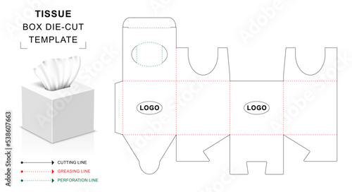 Wallpaper Mural Square tissue box die cut template with 3D blank vector mockup for retail packaging Torontodigital.ca