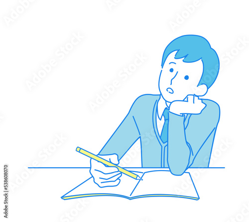ぼんやりして勉強に身が入らない男の子