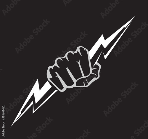 Fist of Power, Knuckles and Lightning Bolt Symbol