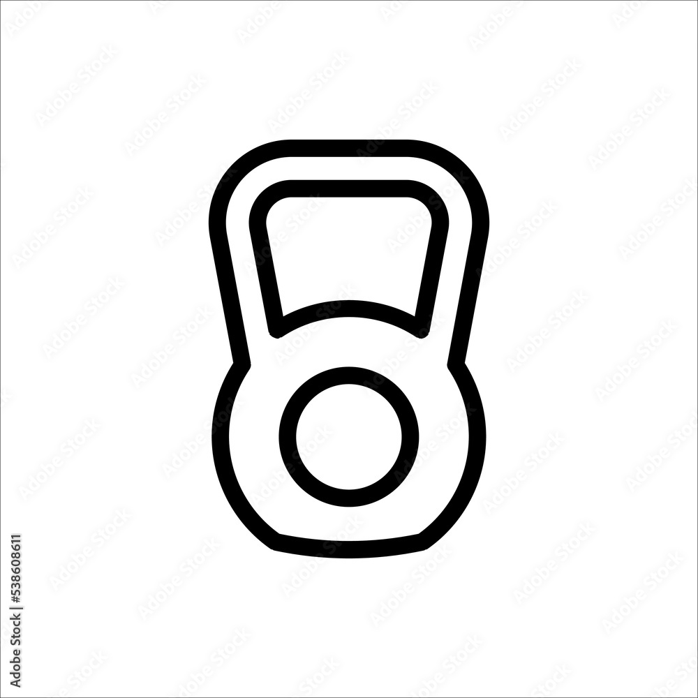 Kettlebell vector icon on white background Kettlebell vector icon on white background