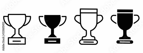 trophy icon. black and white trophy icon set. Vector illustration