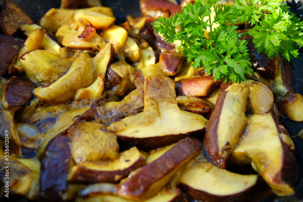 fried wild mushrooms (boletus) fried wild mushrooms (boletus)