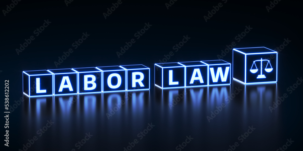 Labor Law Lawyer Legal Business Internet Technology Concept. 3d Render illustration