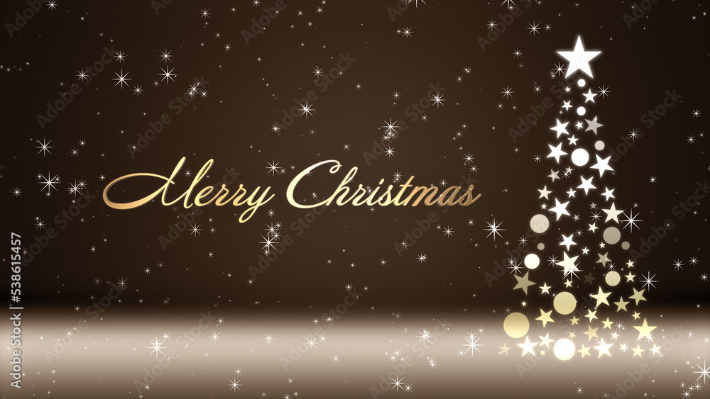 クリスマスツリーと色のついた背景にキラキラが舞う、クリスマスの文字 クリスマスツリーと色のついた背景にキラキラが舞う、クリスマスの文字