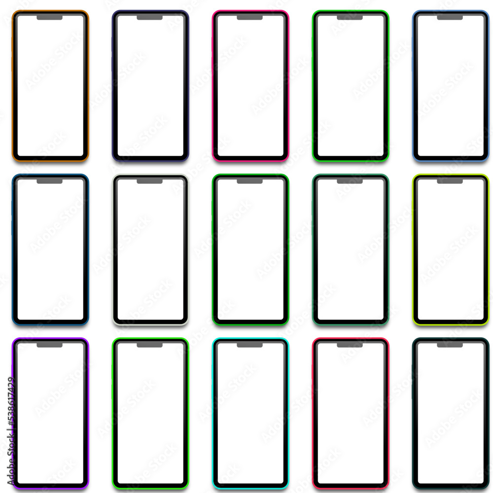 set of mobile phones vector art set of mobile phones vector art