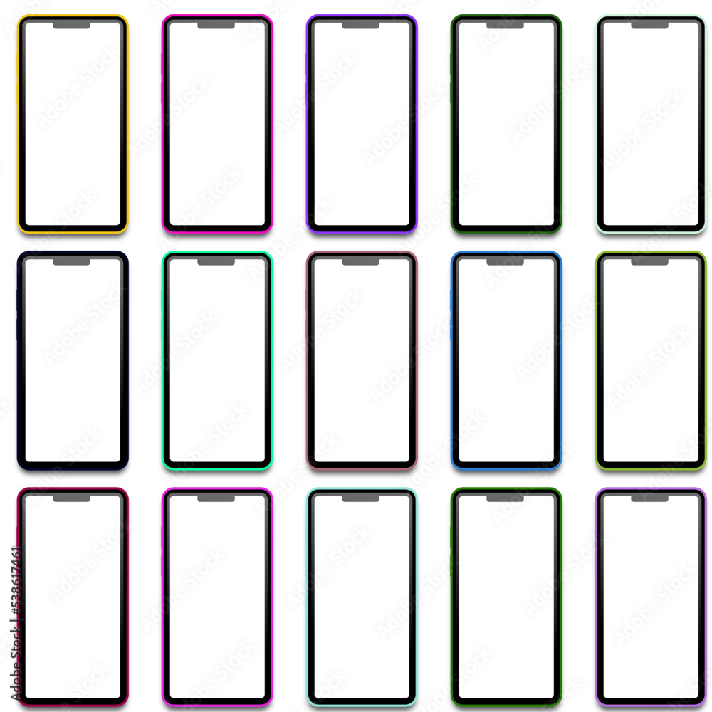 set of mobile phones vector art set of mobile phones vector art