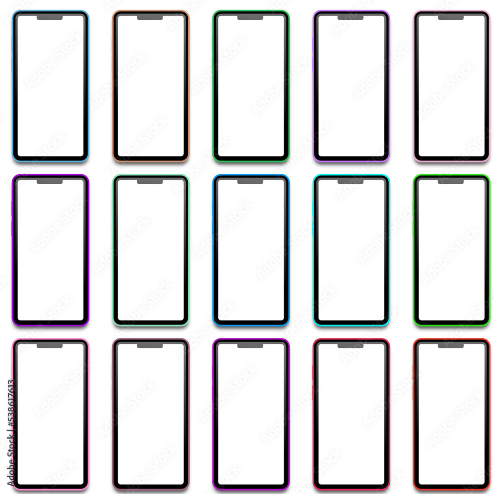 set of mobile phones vector art set of mobile phones vector art