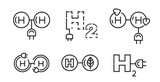 Green hydrogen symbols collection. Editable vector illustration