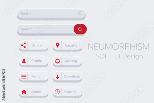 Neumorphism Botton Soft UI Design  