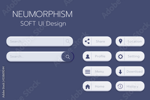 Neumorphism Botton Soft UI Design