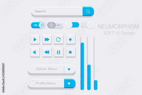 Neumorphism Botton Soft UI Design  