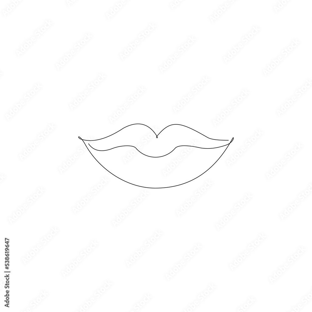 Single continuous one line art female lips. Beauty salon woman girl smile concept design sketch outline drawing vector illustration
Single continuous one line art female lips. Beauty salon woman girl smile concept design sketch outline drawing vector illustration