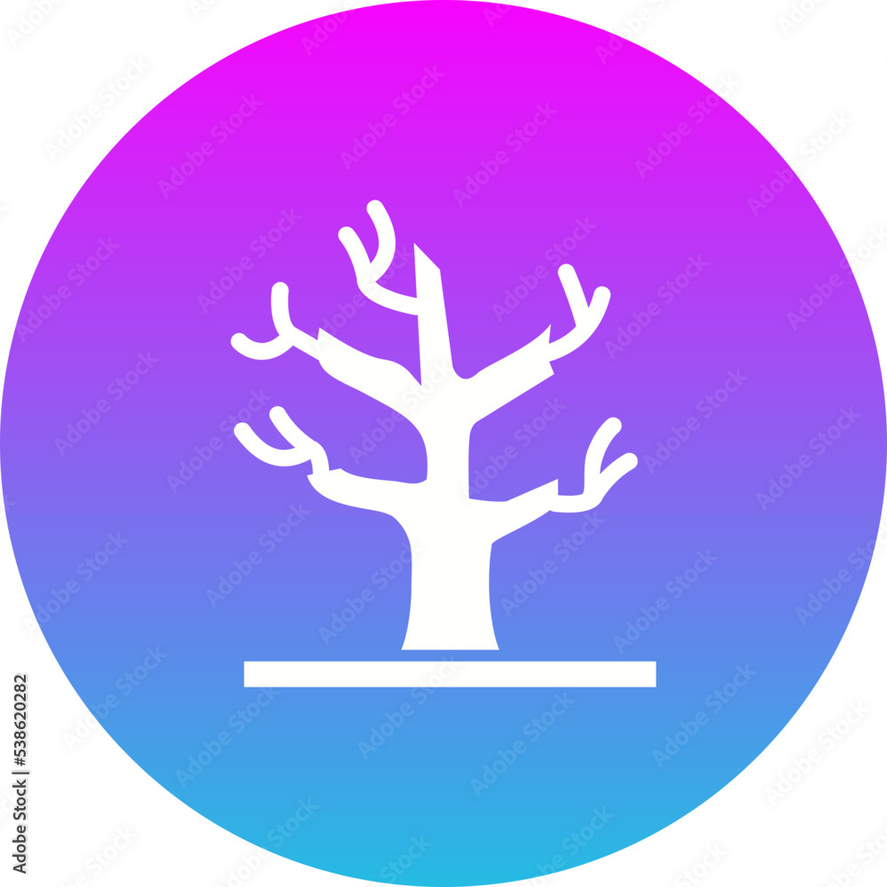 Dry Tree Gradient Circle Glyph Inverted Icon Dry Tree Gradient Circle Glyph Inverted Icon