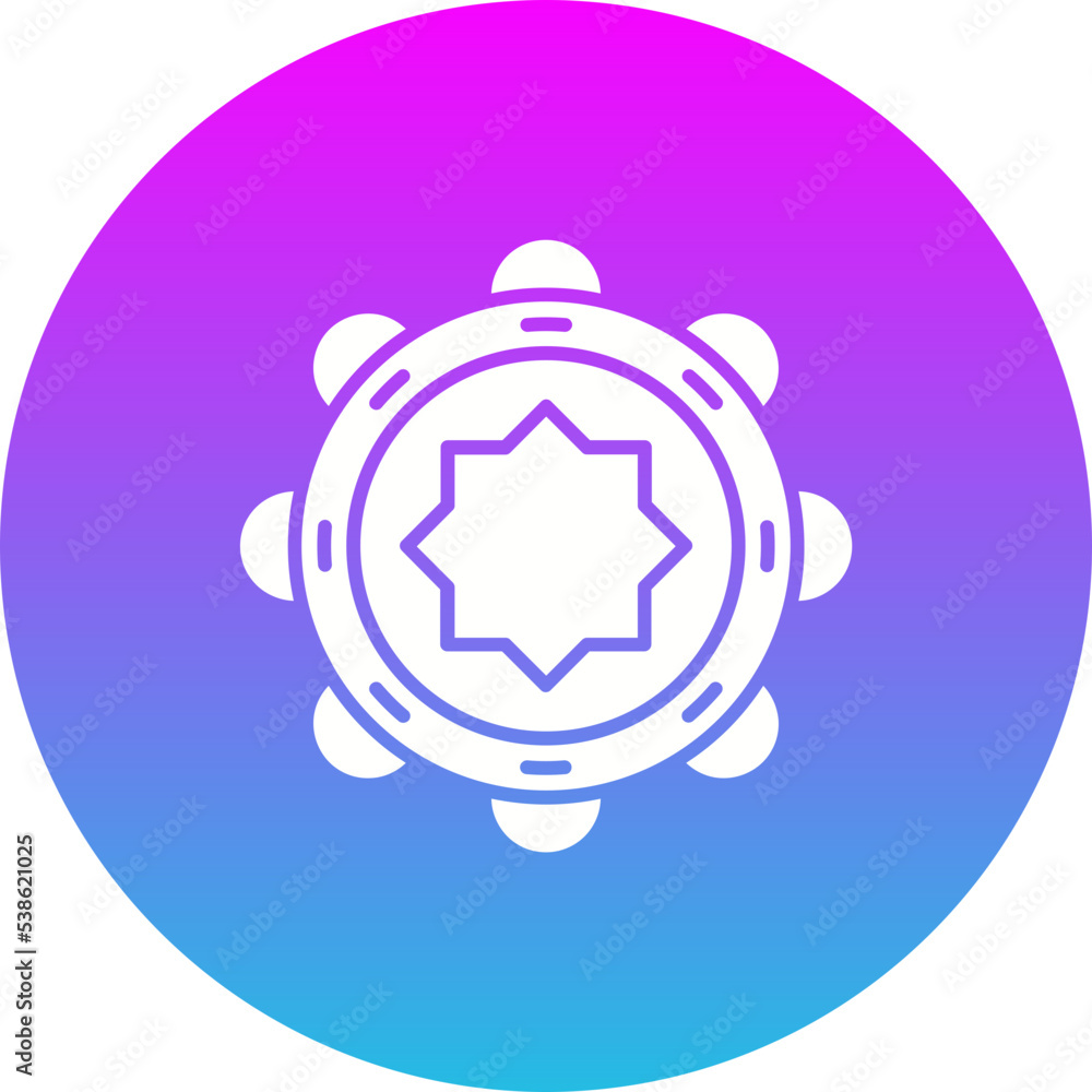 Tambourine Gradient Circle Glyph Inverted Icon