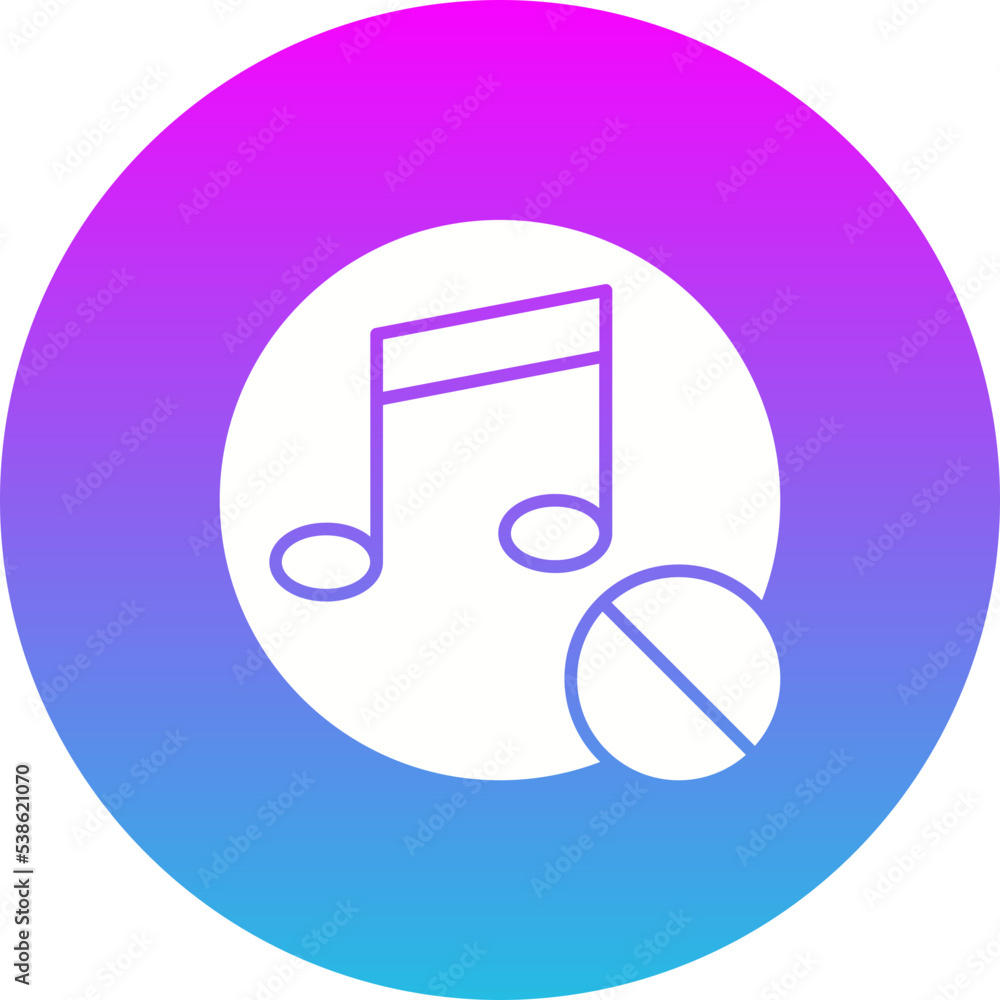 No Music Gradient Circle Glyph Inverted Icon No Music Gradient Circle Glyph Inverted Icon