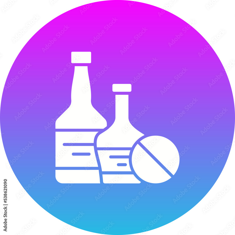 No Alcohol Gradient Circle Glyph Inverted Icon No Alcohol Gradient Circle Glyph Inverted Icon