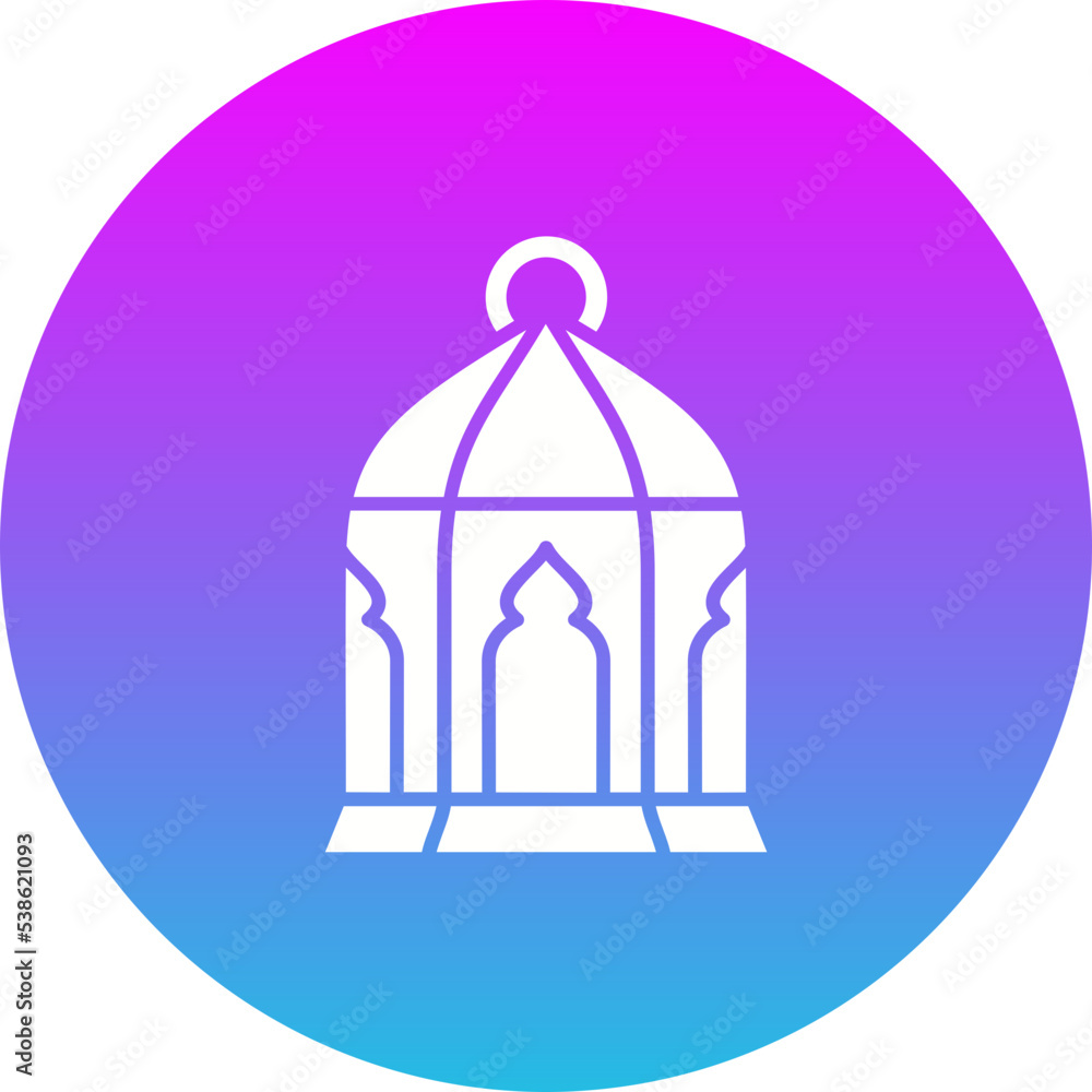 Obraz premium Lantern Gradient Circle Glyph Inverted Icon