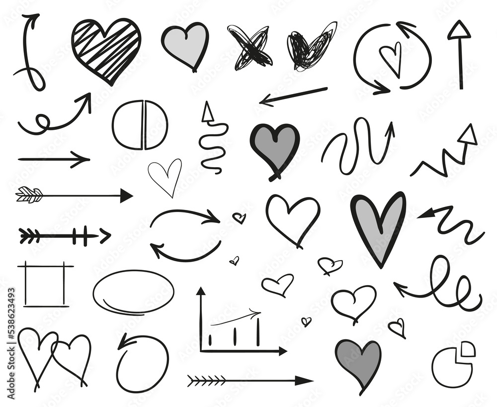 infographic-elements-on-isolation-background-hand-drawn-frames-and