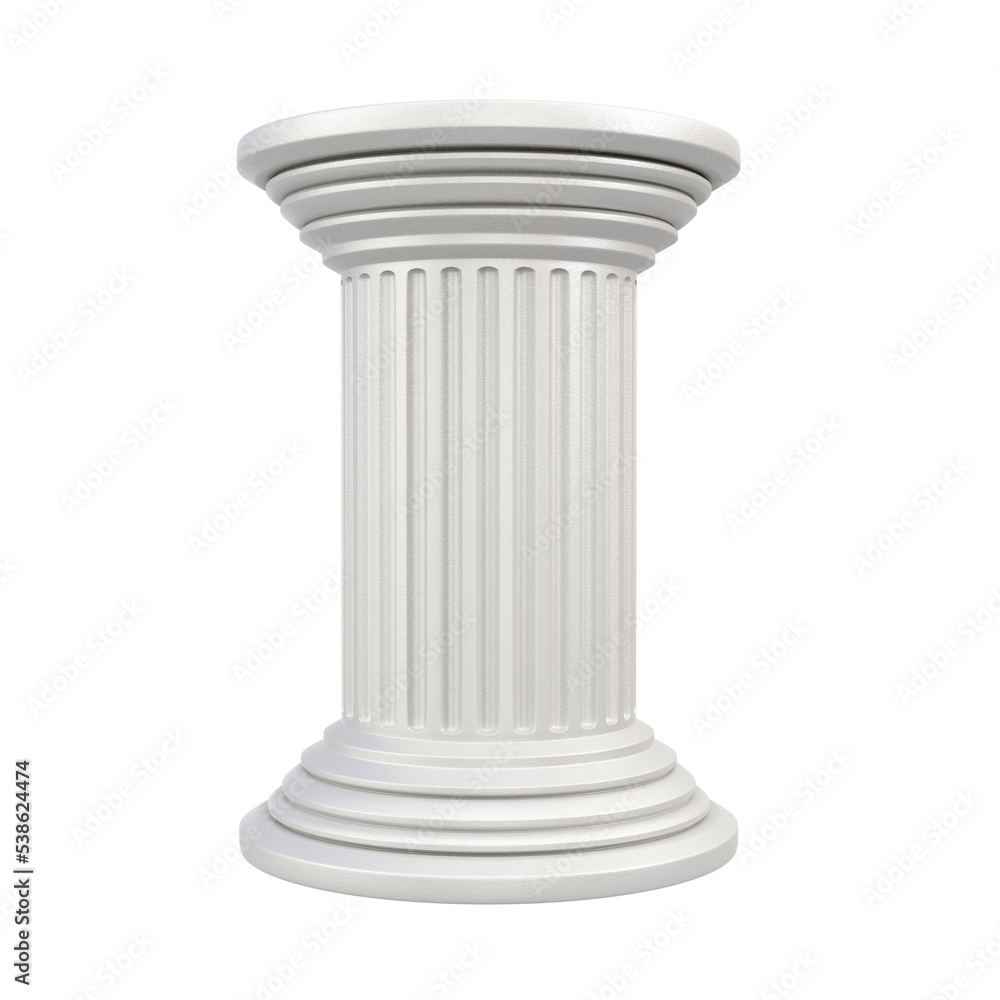 White ancient columnisolated on background White ancient columnisolated on background