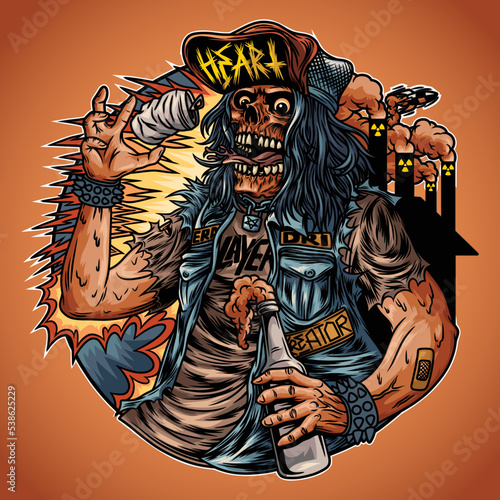 thrash metal skull illustration photo