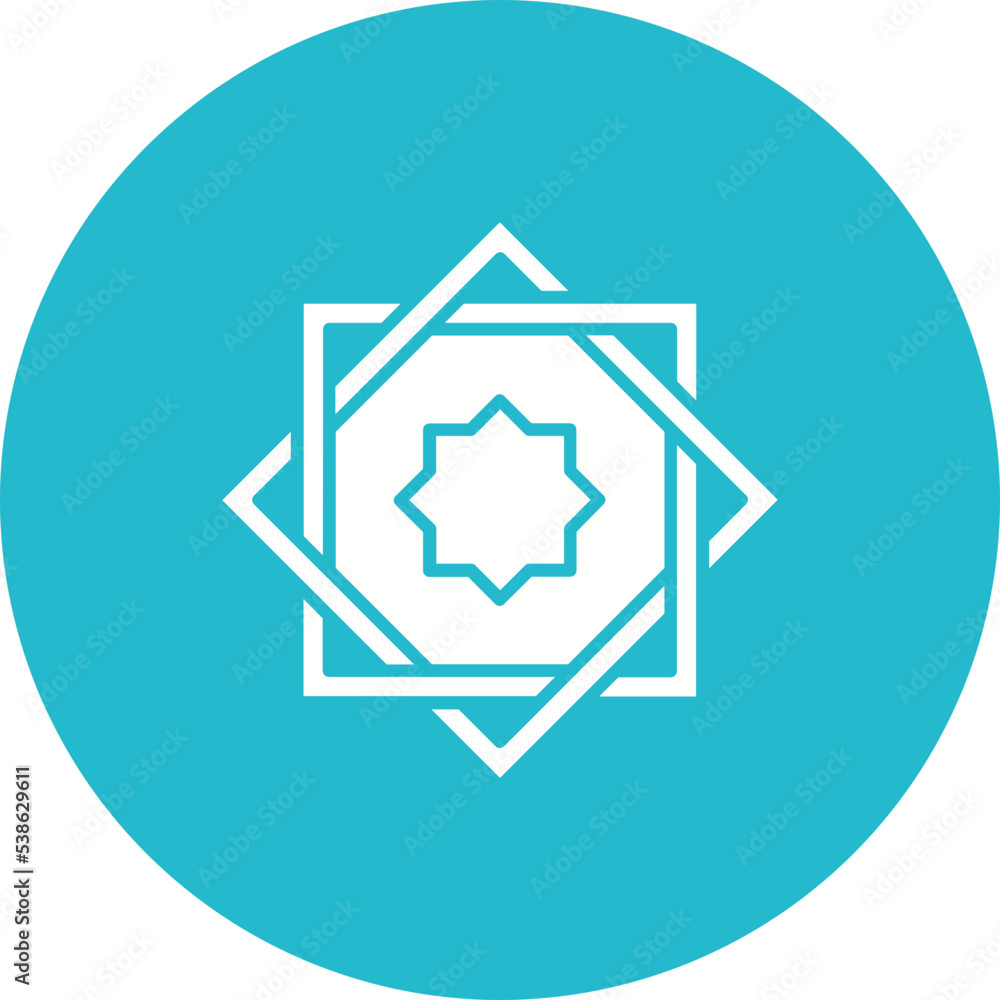 Rub el Hizb Multicolor Circle Glyph Inverted Icon Rub el Hizb Multicolor Circle Glyph Inverted Icon