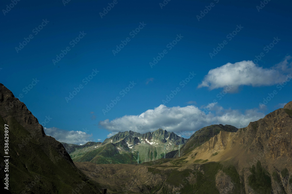 landscape of gries pass in formazza valley