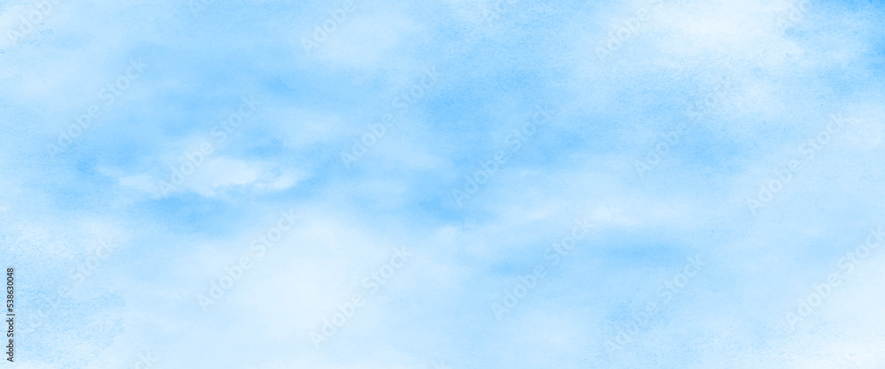 Blue background with faint texture and bright center and black vignette border, white cloudy center and abstract watercolor sky design texture, elegant sapphire blue background. Blue background with faint texture and bright center and black vignette border, white cloudy center and abstract watercolor sky design texture, elegant sapphire blue background.
