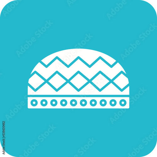 Hat Multicolor Round Corner Glyph Inverted Icon