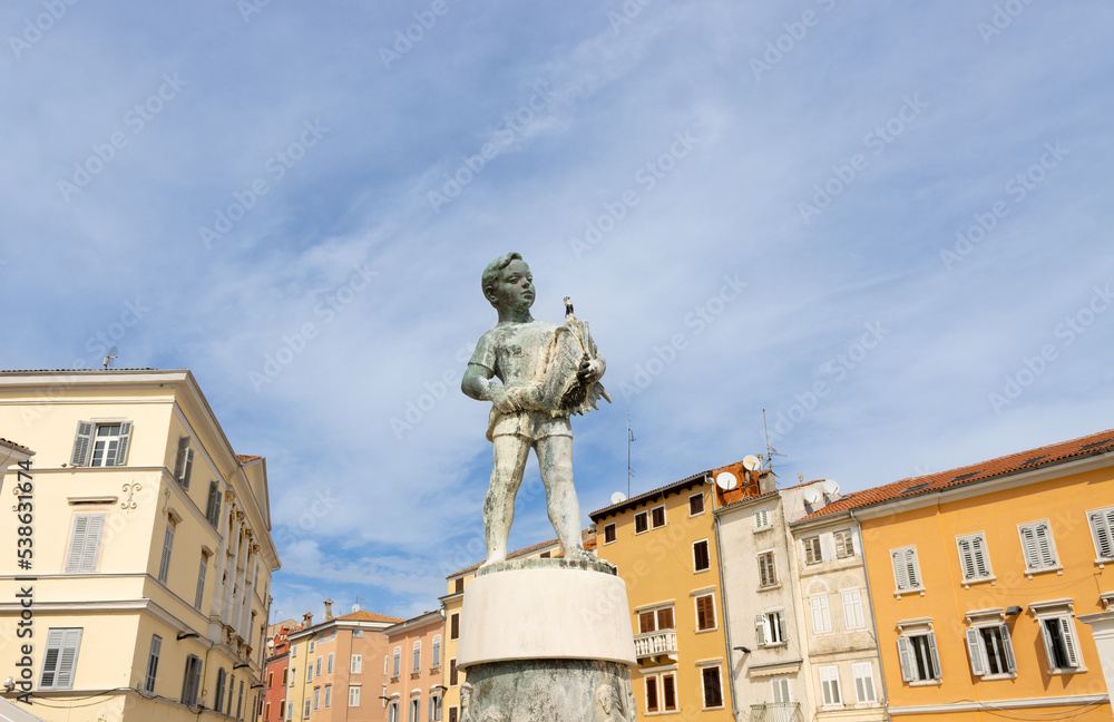 Rovinj, Istria, Croatia - September 26, 2022: Statue of 